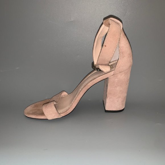 Maje | Shoes | Maje Faria Suede Block Heel Sandal 4 Ankle  Maje Nude Faria Suede Heeled Sandals